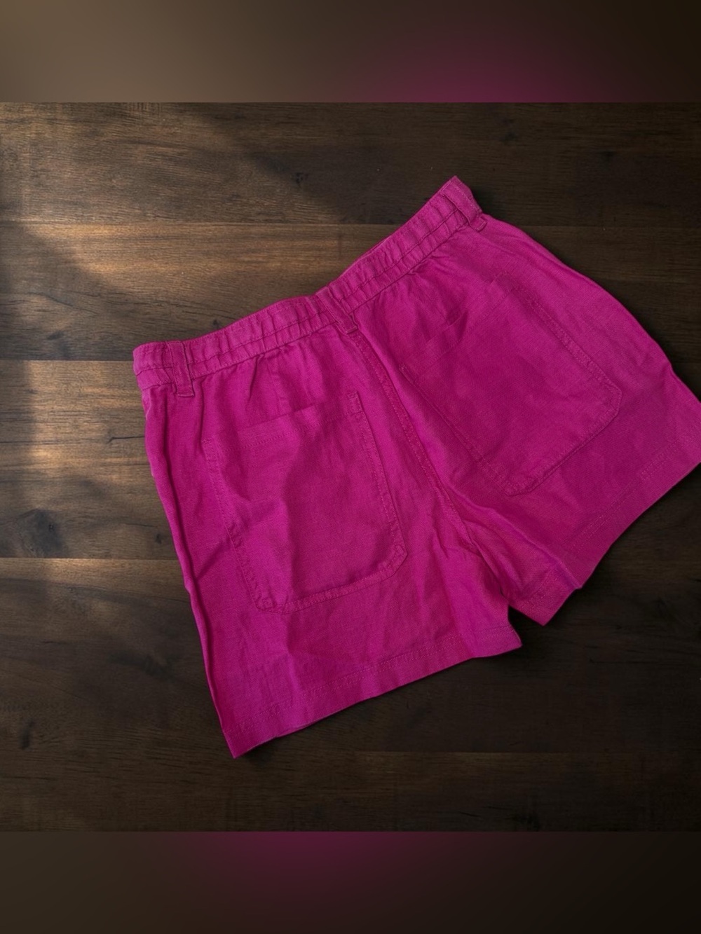 Madewell Women's Magenta Drawstring Utility Shorts - Picture 2 of 3